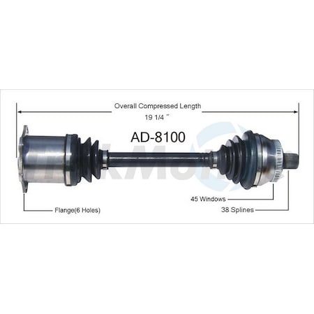 Surtrack Axle Cv Axle Shaft, Ad-8100 AD-8100